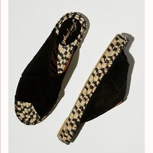 Free people black Tuscan slip on espadrille